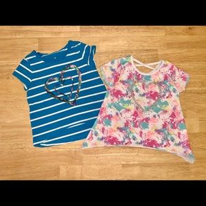 4T Tie-Dye and Blue/White Stripped Heart Shirts ♥️